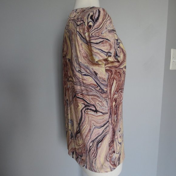 Mason Scotch & Soda Arctique T-Shirt Marble 100% Cotton Tee Abstract Print Top M - Picture 5 of 7